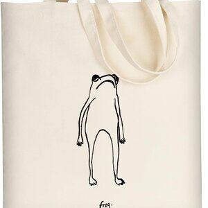Canvas Tote Bag Aesthetic for Women, Cute Reusable Cloth Cotton Bags for Shoppin